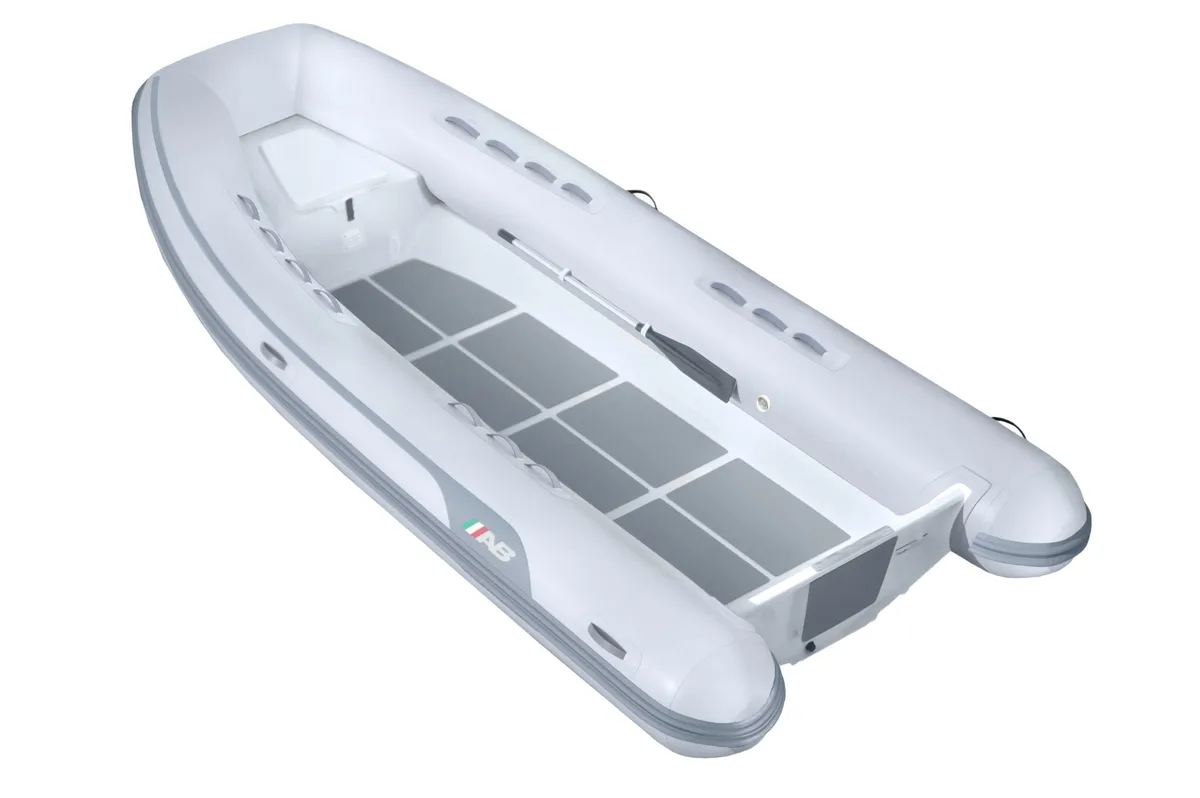 AB Inflatables Lammina 16 AL: Inflatable boat with oar on a white background