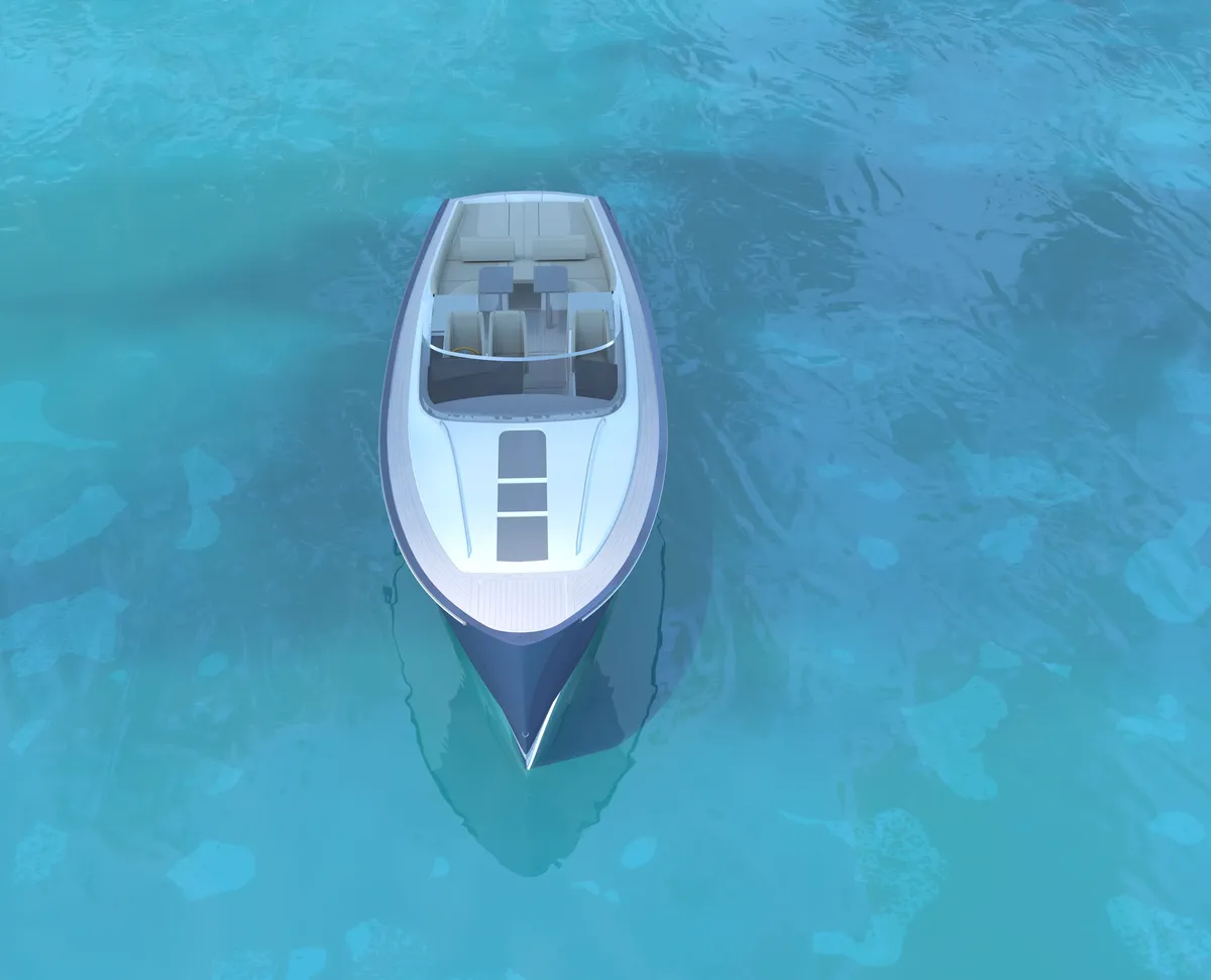 AdmiralsTender C38: Boat photographed from above