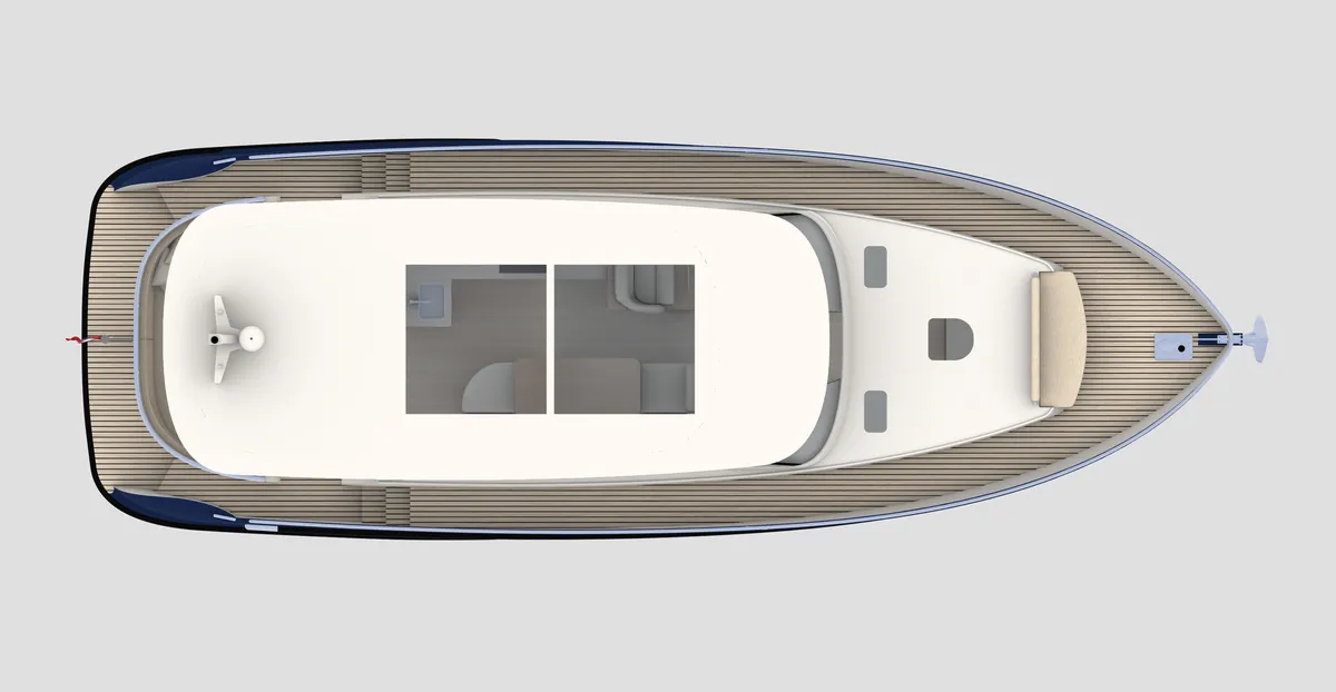 Babro Yachting Tridente 44 OC: Boat seen from above