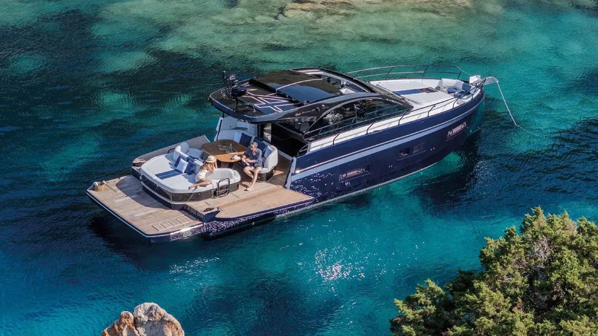 Beneteau Gran Turismo 50: Yacht at anchor in a bay