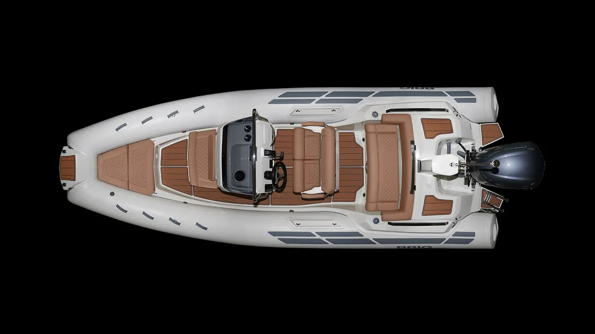Brig Eagle 6.7: Rubber dinghy photographed from above