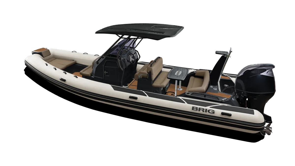 Brig Eagle 8: Rubber boat with sun deck and engine