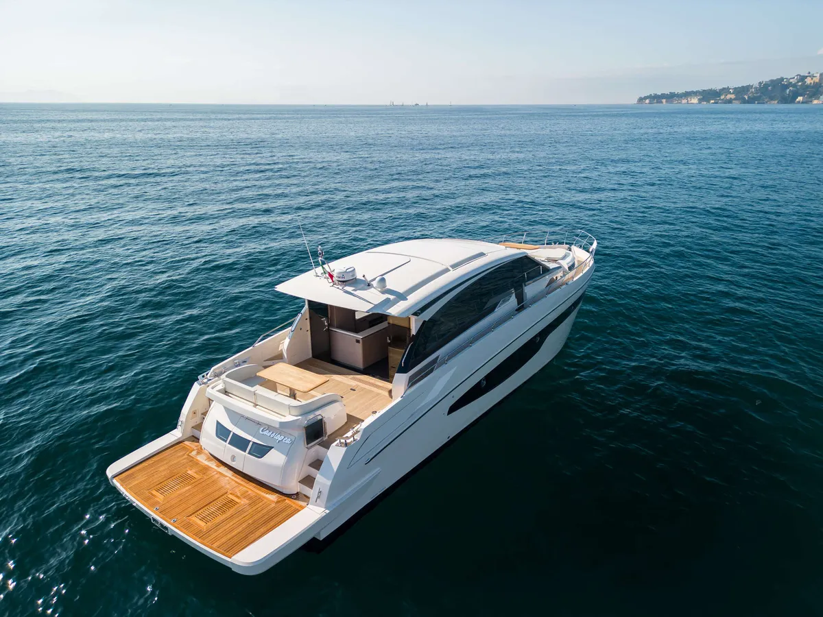 Cayman Yachts S600: Yacht photographed from above at sea