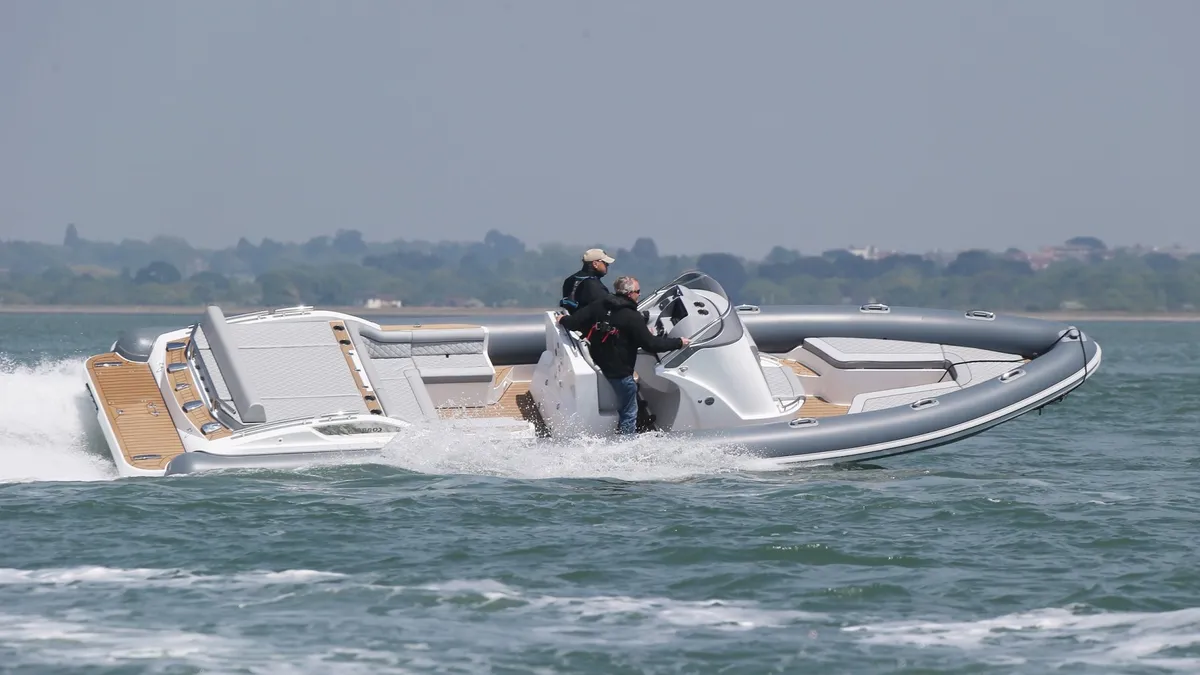 Cobra RIBs Nautique Inboard 9.5: RIB boat cruising at sea