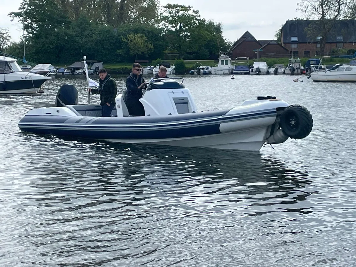 Cobra RIBs Terramar T8: RIB on the water with people on board