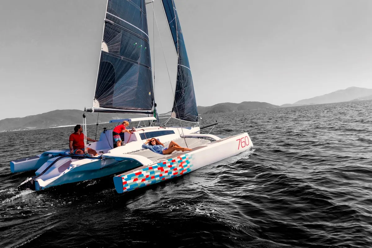 Corsair Marine 760: Catamaran sailing with a family on board