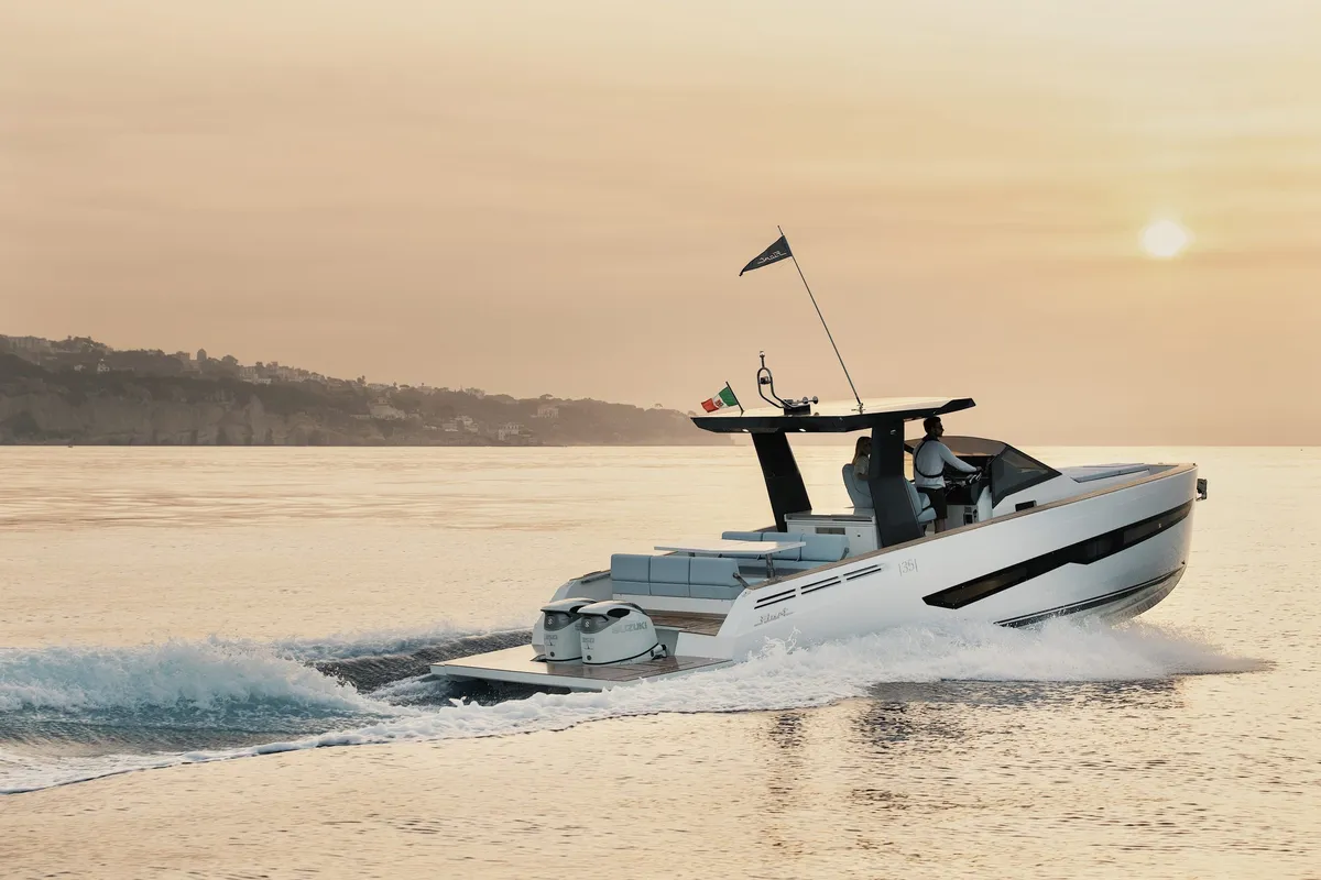 Fiart Mare Seawalker 35: Boat cruising at sunset