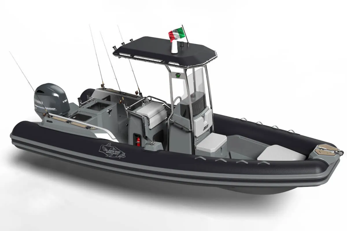 Joker Boat Barracuda 580: RIB with fishing tackle