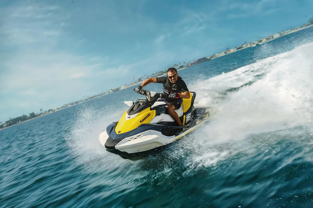 Kawasaki Jet Ski STX 160LX-S: A jet ski out at sea