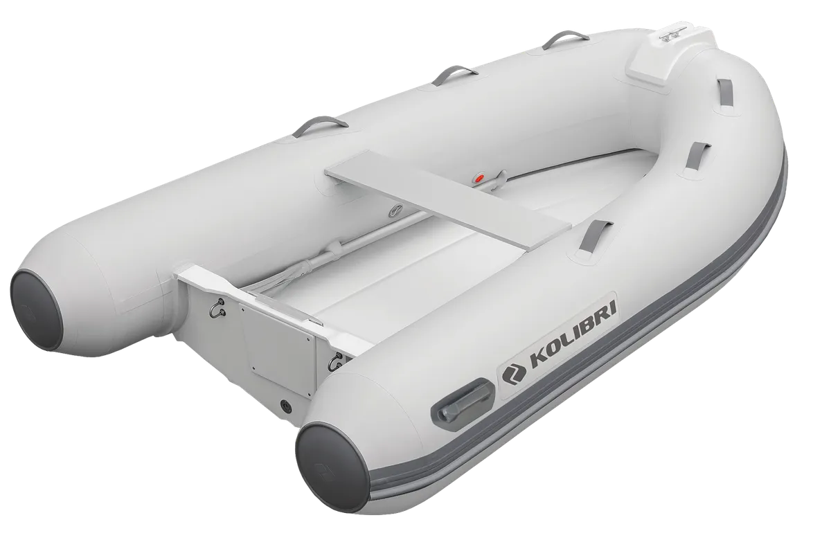 Kolibri W290LT: Schlauchboot mit Aluminiumboden vor weißem Hintergrund
