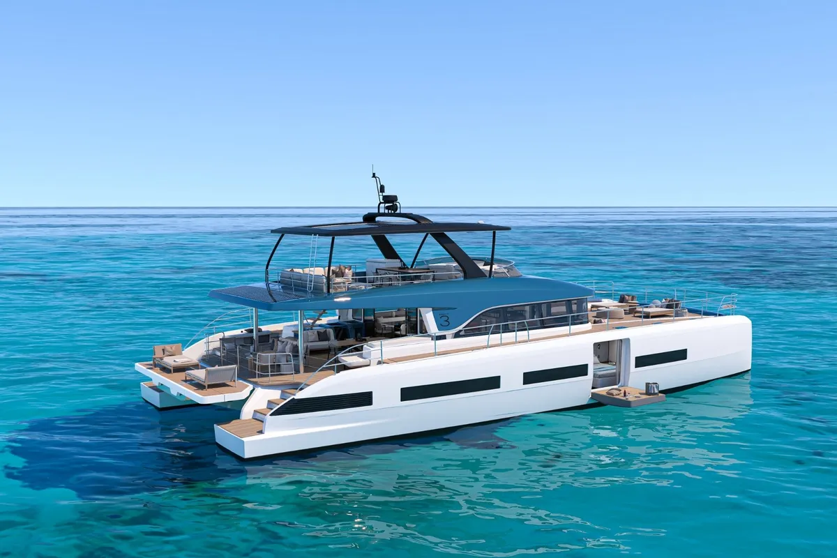 Lagoon Eighty 3: Catamaran floating at sea
