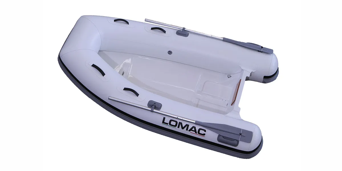 Lomac Tender 245: Inflatable boat, rubber dinghy with oars