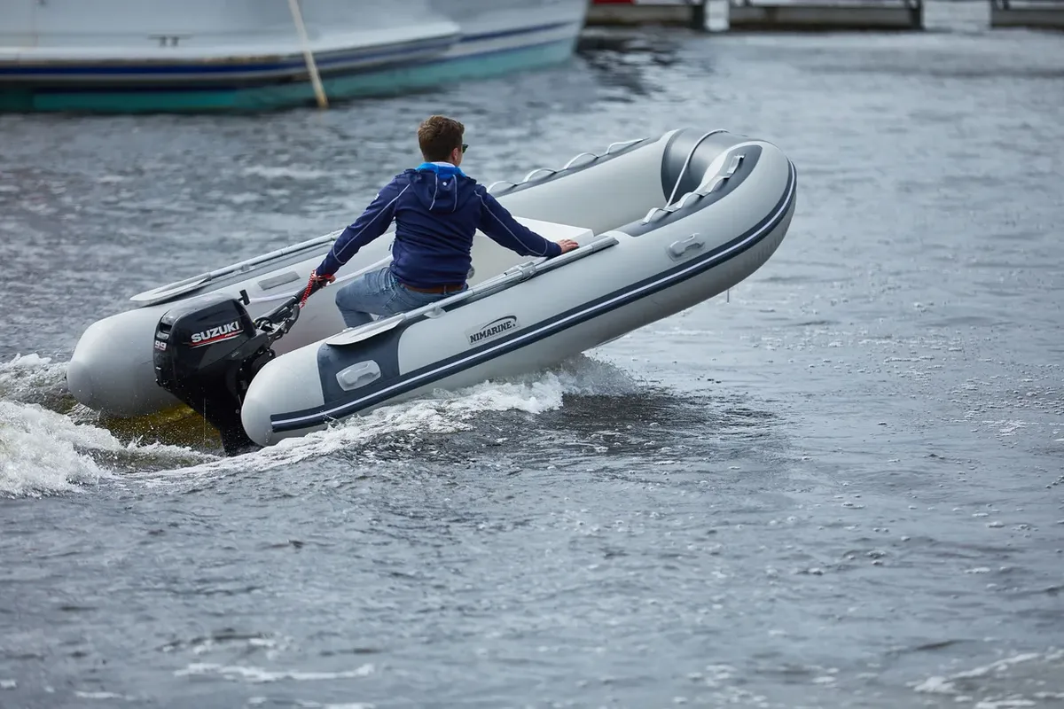 Nimarine MX 350 RIB: Rubber boat cruising on water