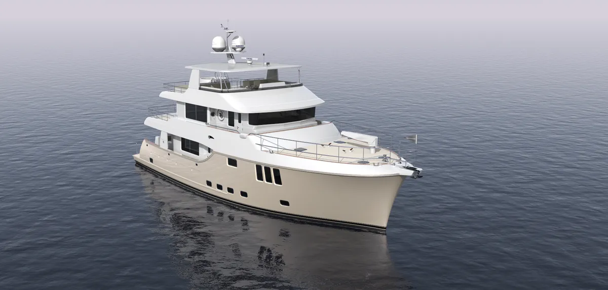 Nordhavn 80: Motor yacht cruising at sea