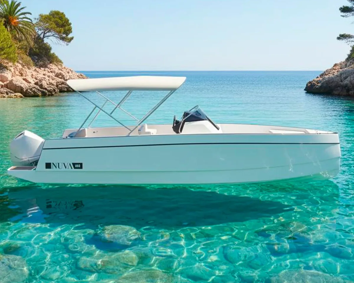 NUVA Yachts M8 Air: Boat moored in a bay