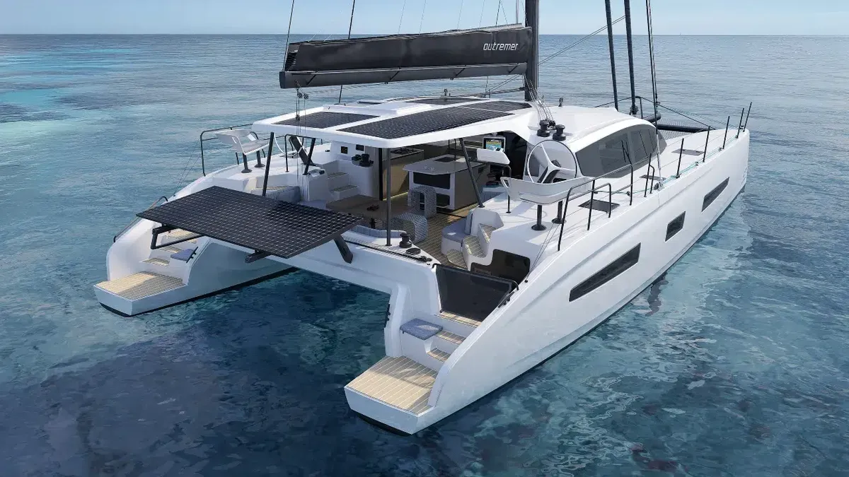 Outremer Catamarans 57: Catamaran with solar panels on deck