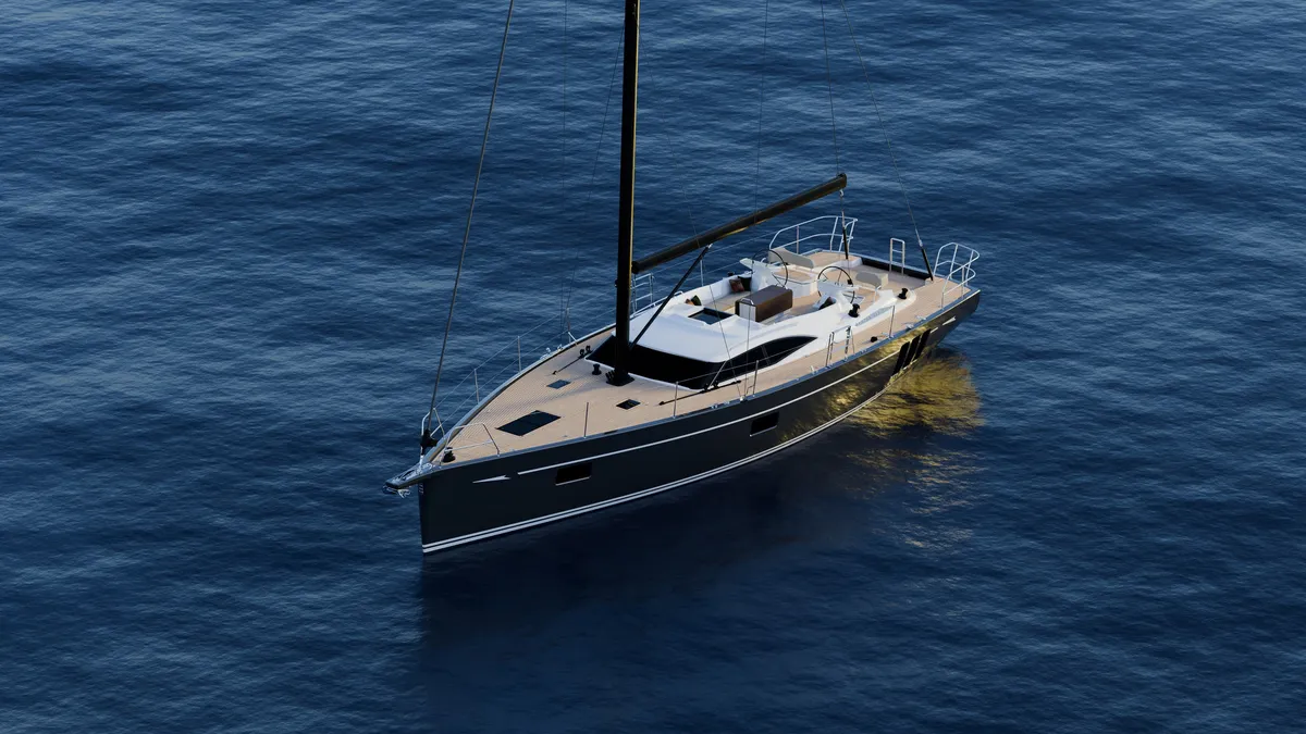 Oyster Yachts 515: Segelboot, von oben fotografiert