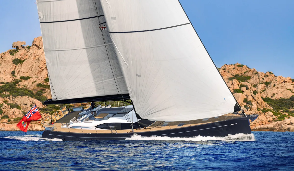 Oyster Yachts 885 Series II: Sailing boat sailing along the coast
