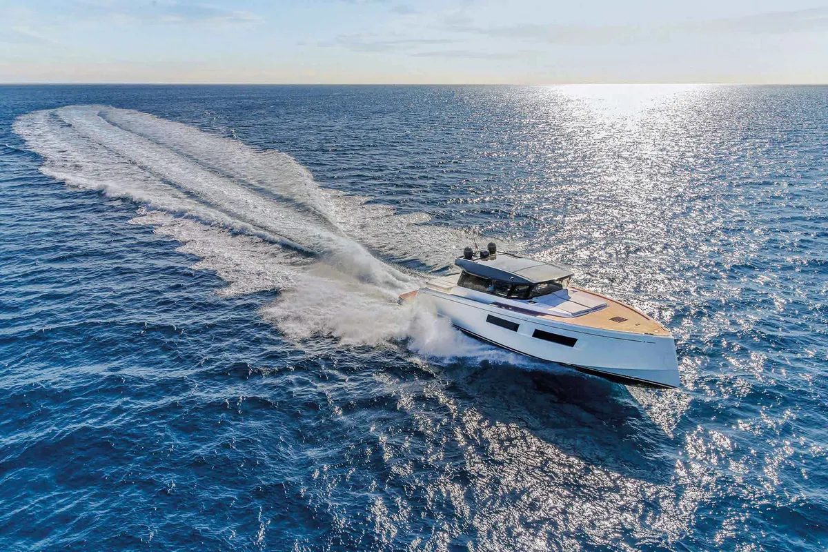 Pardo Yachts GT52: Boat cruising at sea with a wake