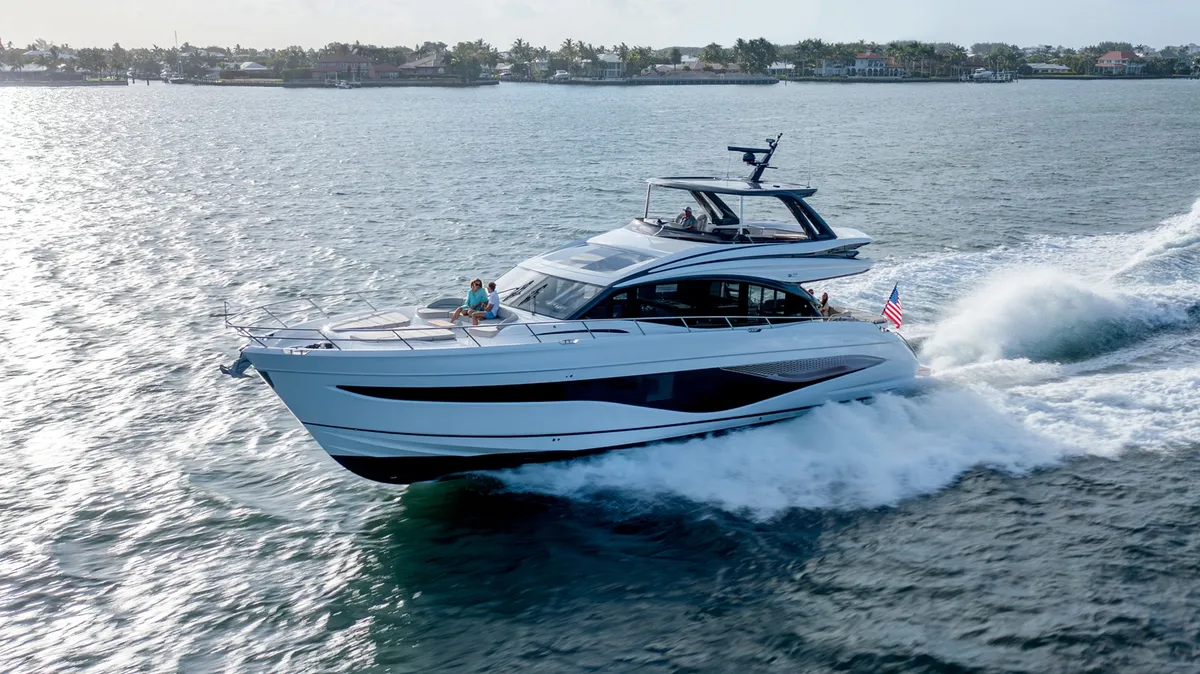 Princess S74: Yacht cruising on the water
