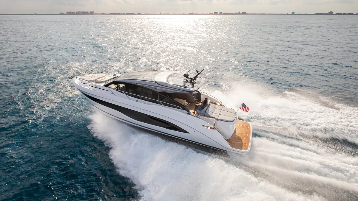 Princess V55: Boat cruising at sea