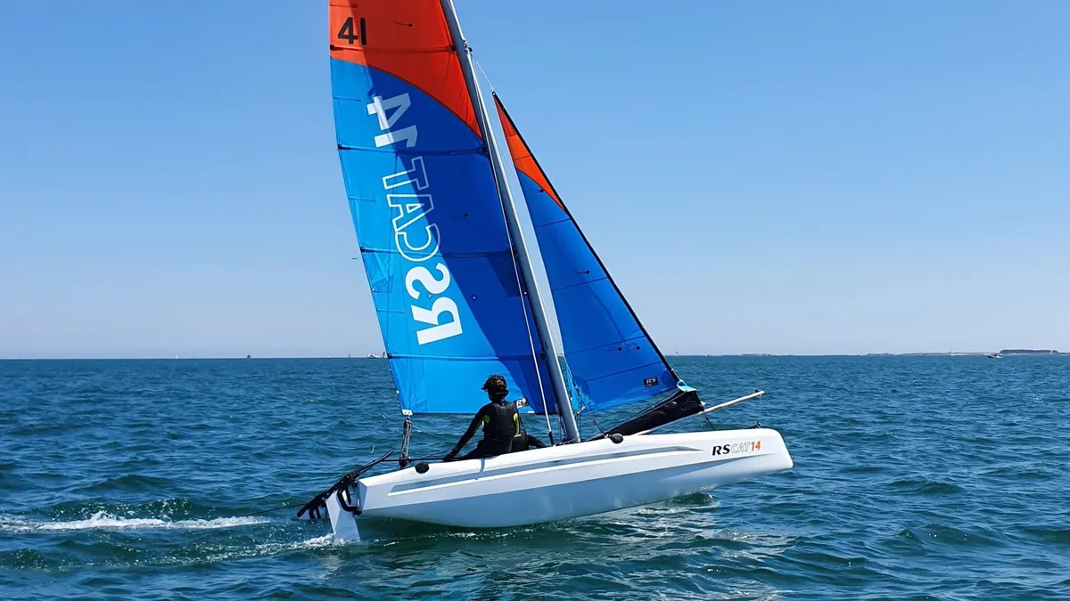 RS Sailing CAT14: Catamaran sailing boat at sea
