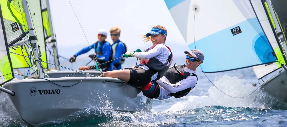 RS Sailing Feva: Sailing boat with crew during a race
