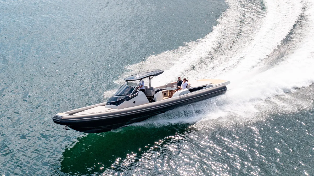 Sacs Marine Strider 13: RIB boat cruising at sea