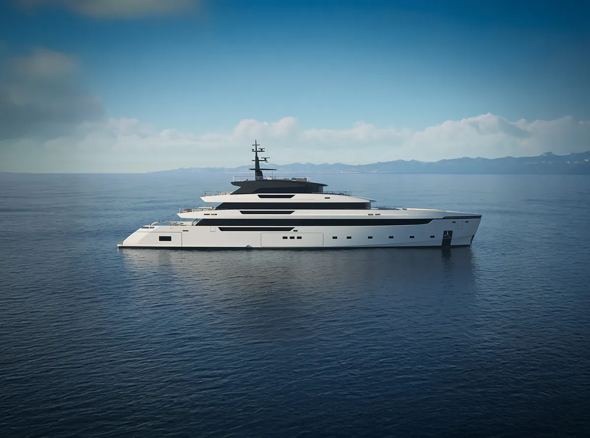 Sanlorenzo 64Steel: Luxury yacht cruising at sea