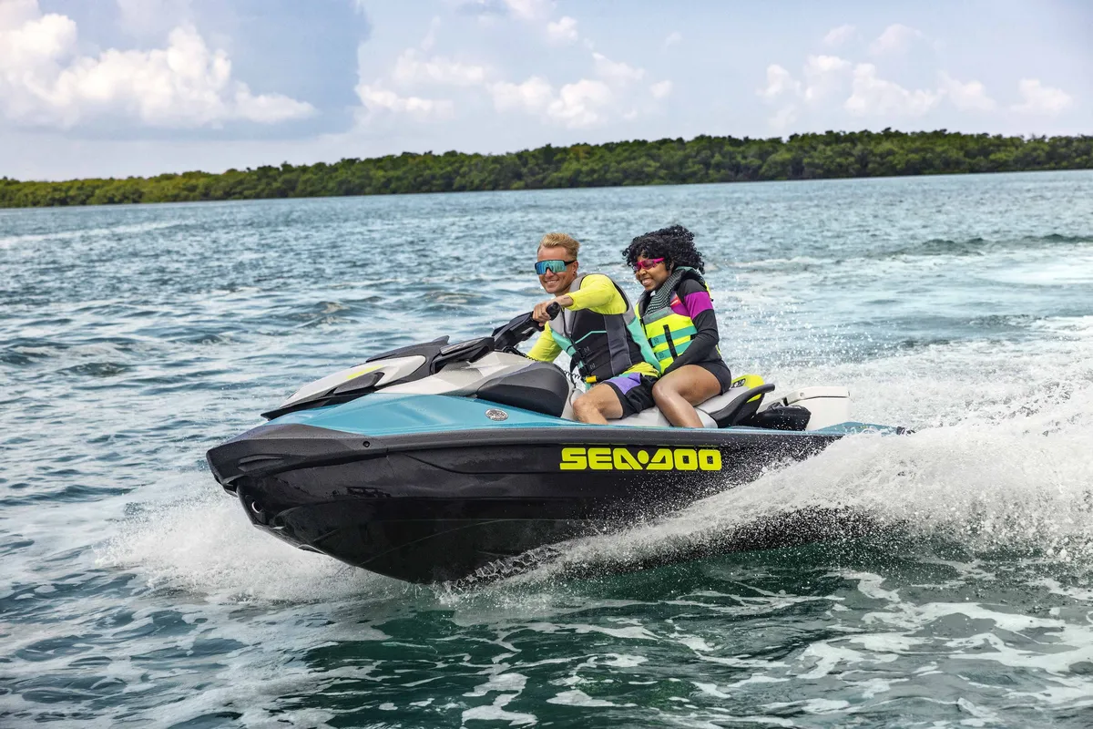 Sea-Doo GTI SE 170: A jet ski with two people on board