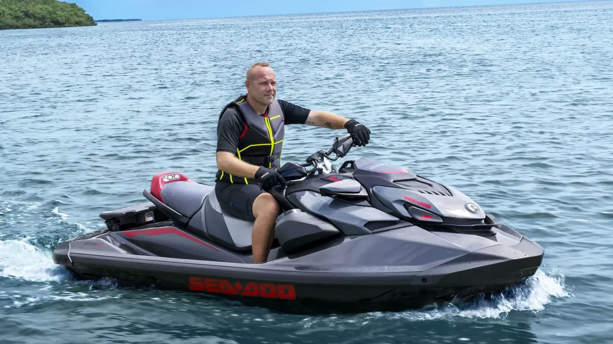 Sea-Doo GTR-X 300: A man riding a jet ski at sea