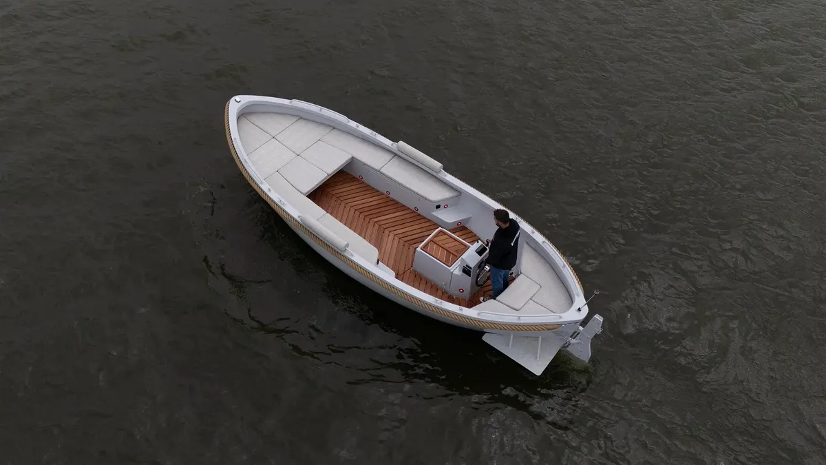 Stormer Leisure Boats Lifeboat 75 Limited Edition: Boat seen from above on the water