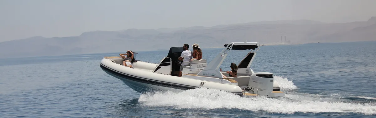 Tiger Marine 850 TopLine: Rubber dinghy cruising at sea