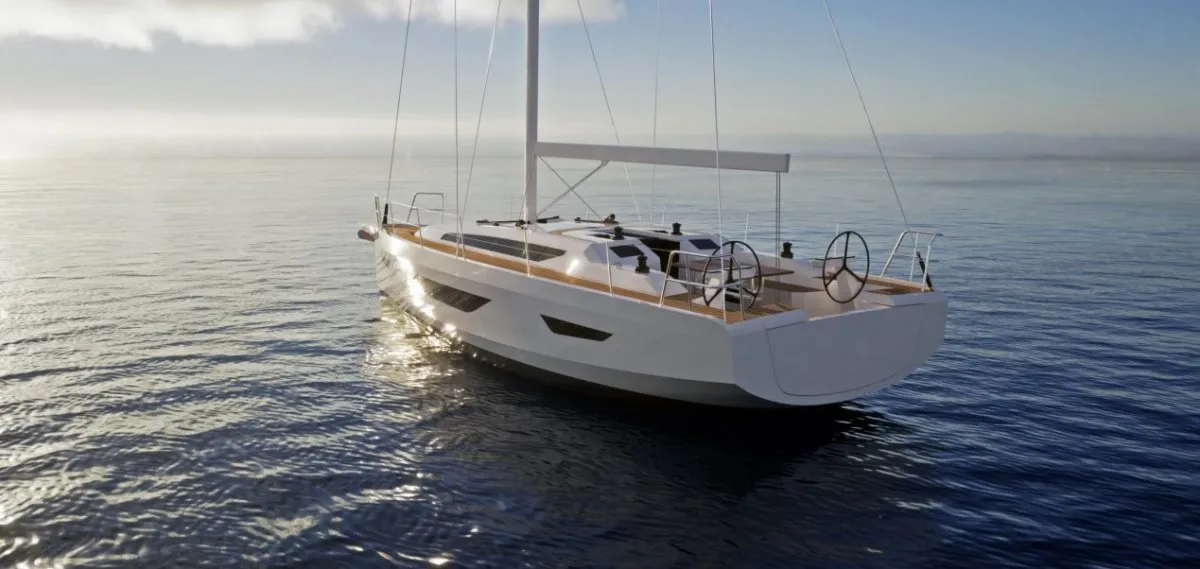 Viko Yachts STRATOS 43: Ein Segelboot, das auf dem Meer vor Anker liegt