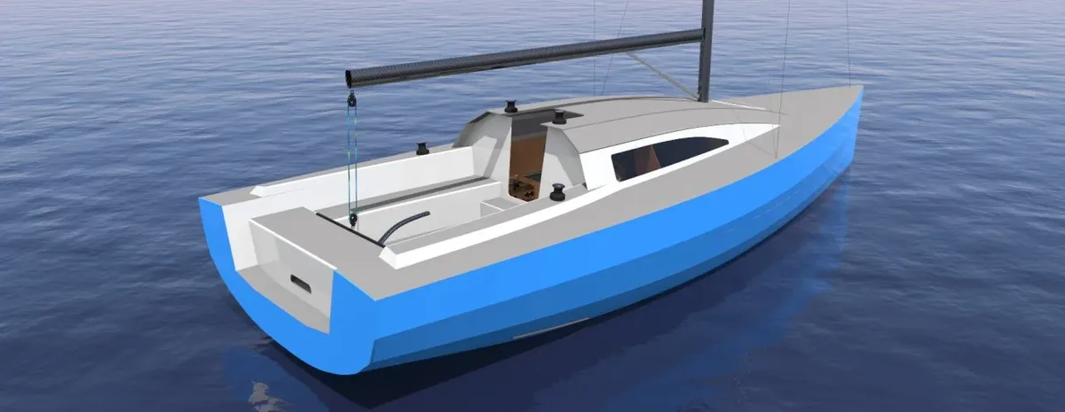 Waarschip 10 LD: Darstellung eines Segelboots auf dem Wasser