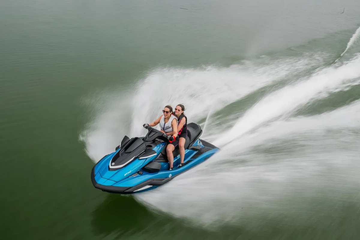 Yamaha WaveRunner FX Cruiser SVHO: A jet ski with two women riding it