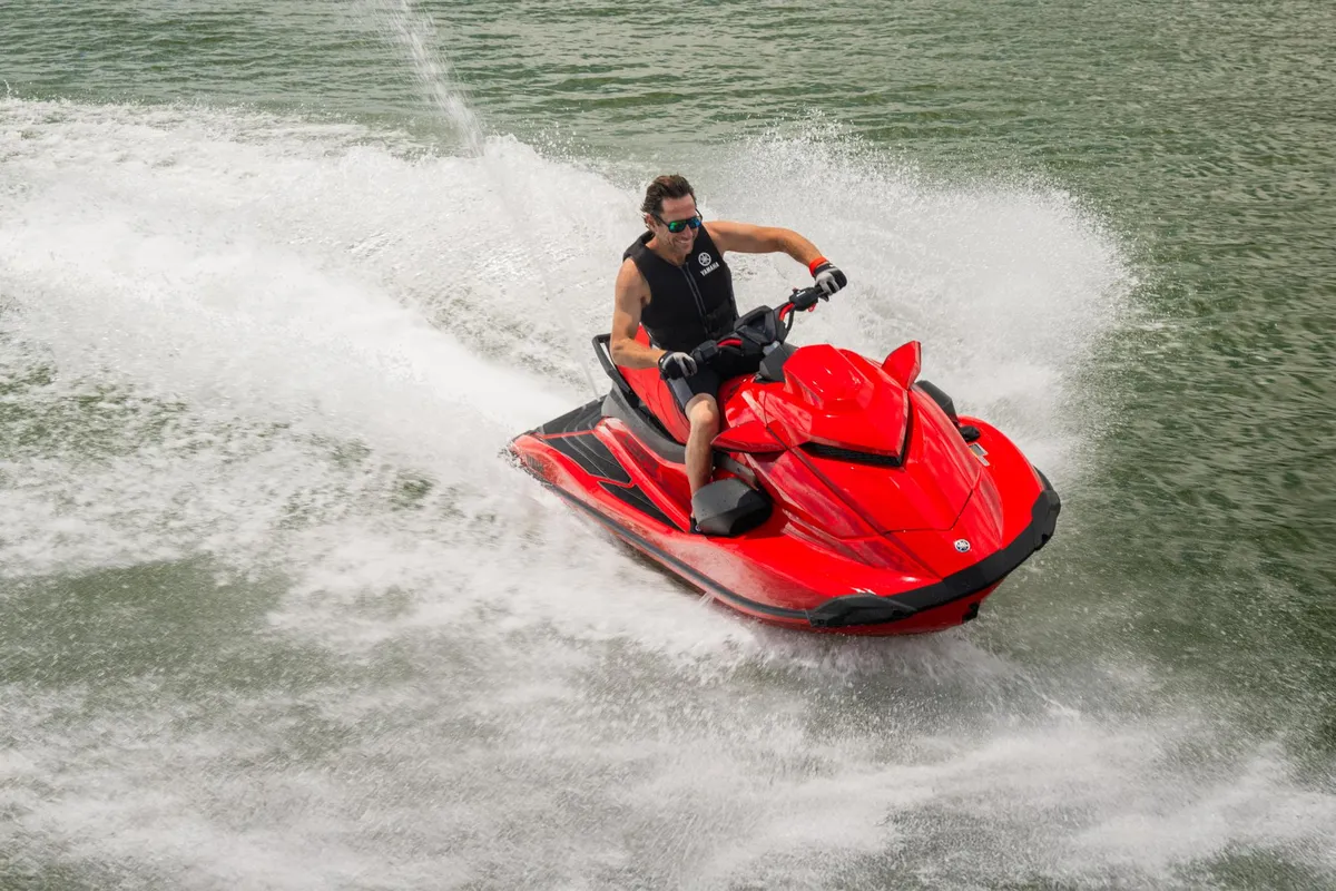 Yamaha WaveRunner GP SVHO: A jet ski being ridden by a driver